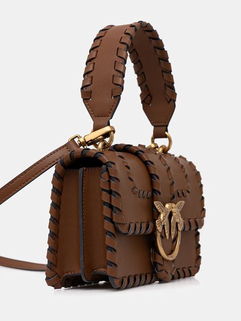 Pinko torebka skórzana kolor brązowy 100059 A2OR - zdjęcie produktu nr 2