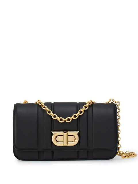 Ferragamo Gancini plaque leather shoulder bag - Black - zdjęcie produktu nr 1