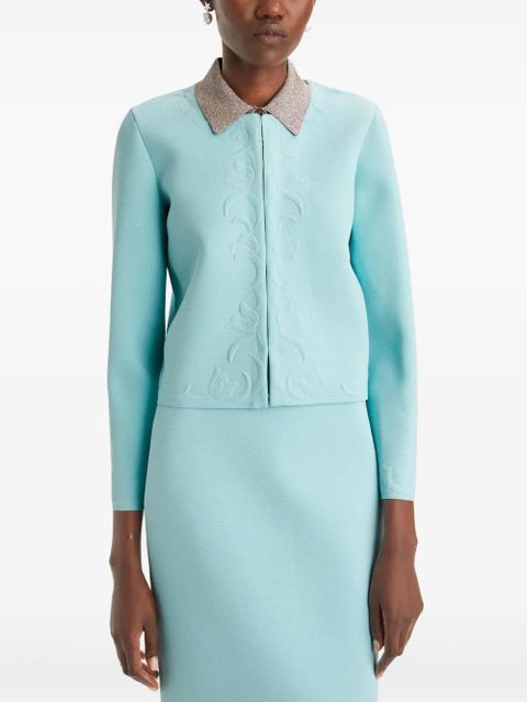 Tory Burch Kendra embossed cardigan - Blue