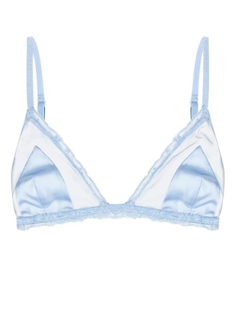 Dolce & Gabbana lace-trimmed satin bra - Blue - zdjęcie produktu nr 1