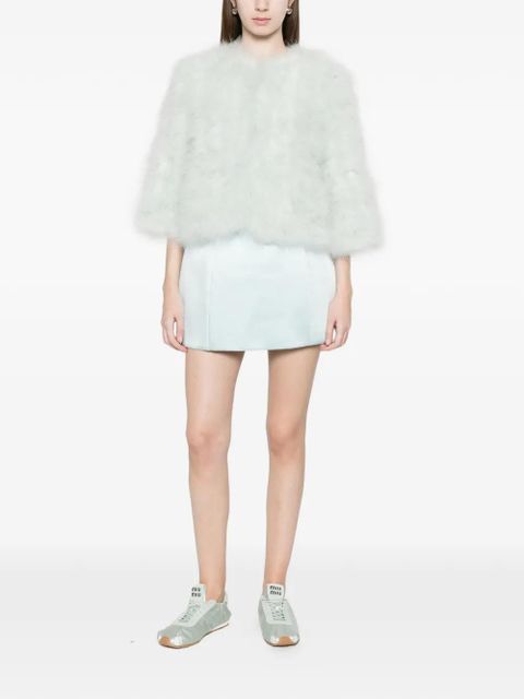 Yves Salomon round neck jacket - Green - zdjęcie produktu nr 2