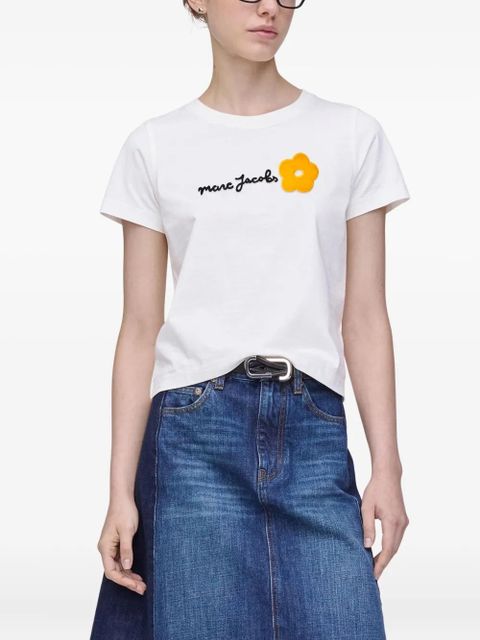 Marc Jacobs logo flower appliqué tee - White - zdjęcie produktu nr 2