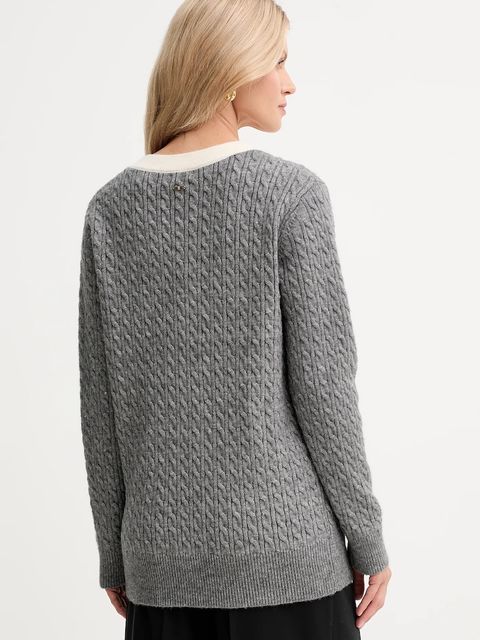 Fracomina kardigan damski kolor szary lekki FR25WT8020K55401 - zdjęcie produktu nr 2