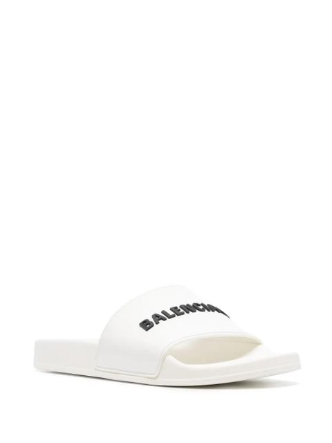 Balenciaga logo-embossed slides - White - zdjęcie produktu nr 2
