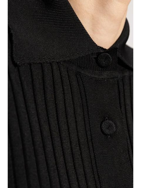 Jil Sander ribbed polo top - Black
