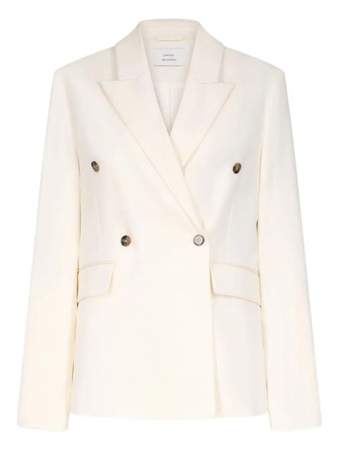 LouLou de Saison Horn double-breasted peak-lapel blazer - Neutrals - zdjęcie produktu nr 1