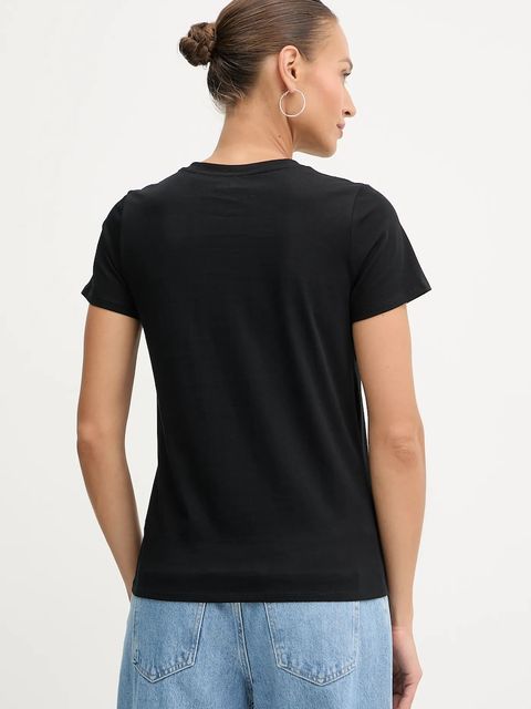 Guess t-shirt bawełniany damski kolor czarny W5YI38 I3Z14