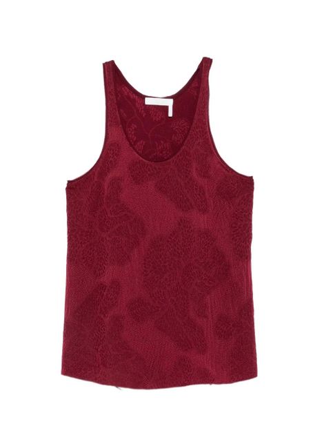 Chloé floral-jacquard tank top - Red - zdjęcie produktu nr 1