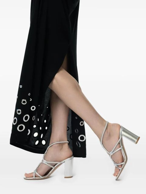 Gianvito Rossi 85mm knotted leather sandals - Silver