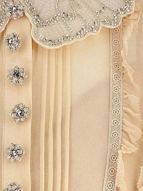 Self-Portrait ruffled dress - Neutrals