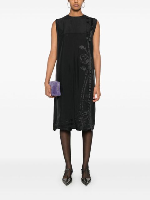 Prada floral-appliqué midi dress - Black - zdjęcie produktu nr 2