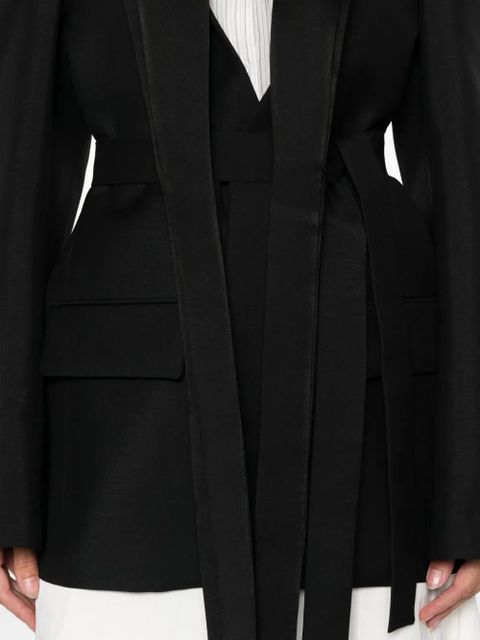 Róhe shawl-lapel wool jacket - Black