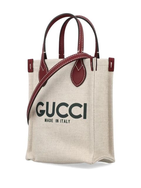 Gucci logo-print tote bag - Neutrals