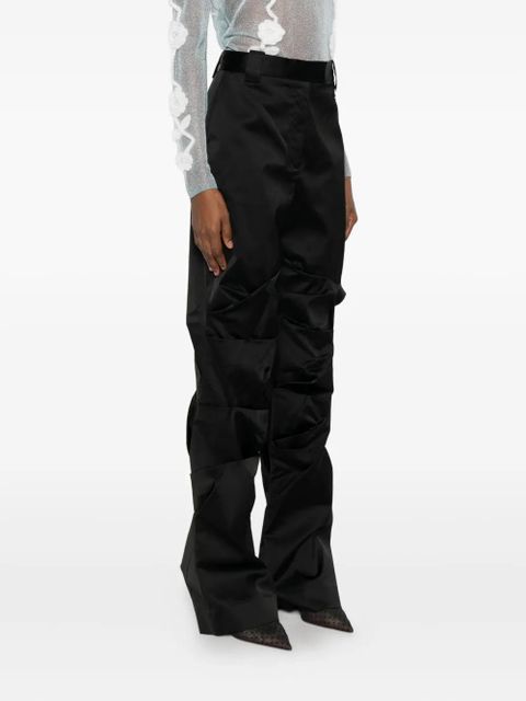 GANNI logo-plaque trousers - Black