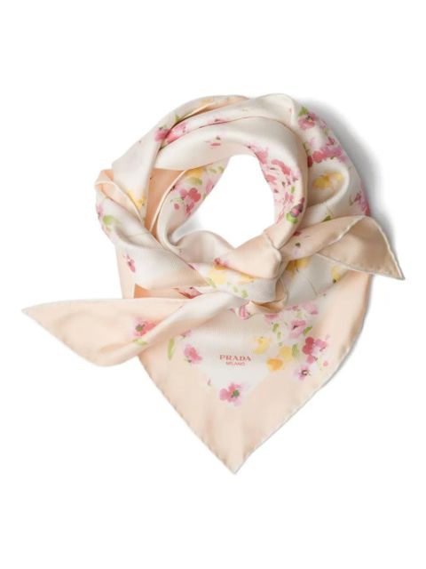 Prada floral-print silk scarf - Neutrals - zdjęcie produktu nr 2