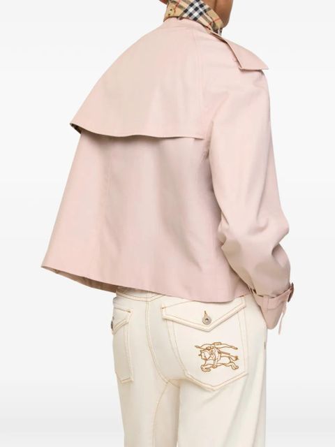 Burberry cropped tropical gabardine Mayfair trench jacket - Pink