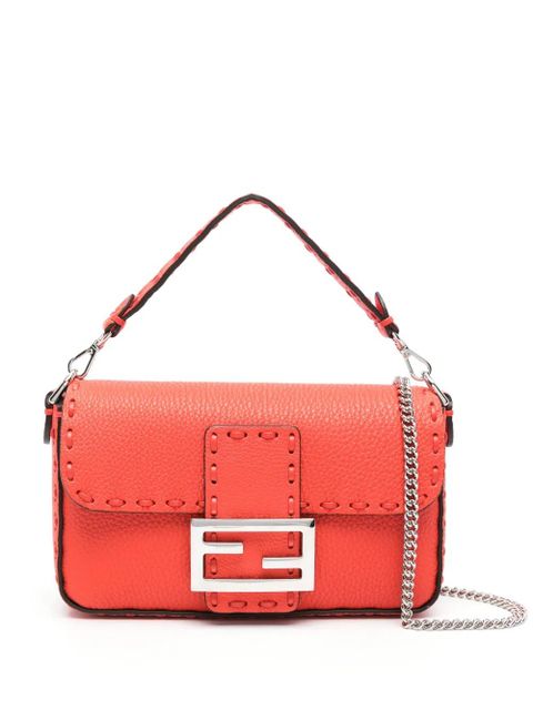 FENDI Baguette leather mini bag - Red - zdjęcie produktu nr 1