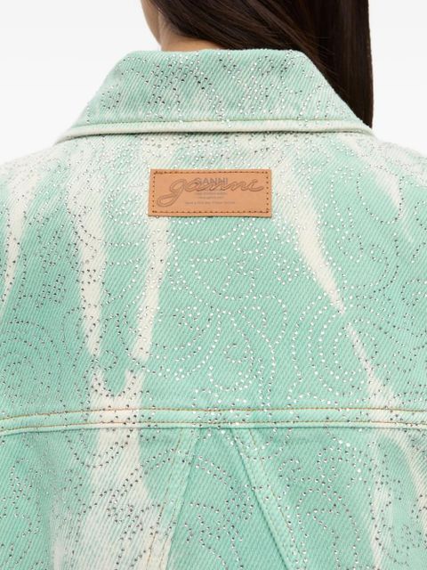 GANNI crystal-embellished jacket - Green - zdjęcie produktu nr 2