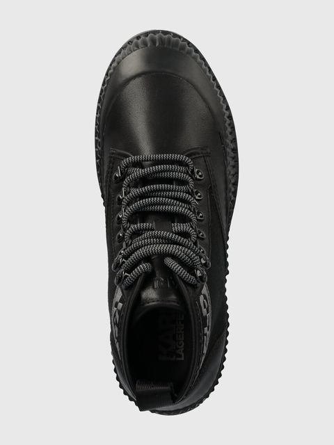 Karl Lagerfeld botki TREKKA II damskie kolor czarny na płaskim obcasie KL42533