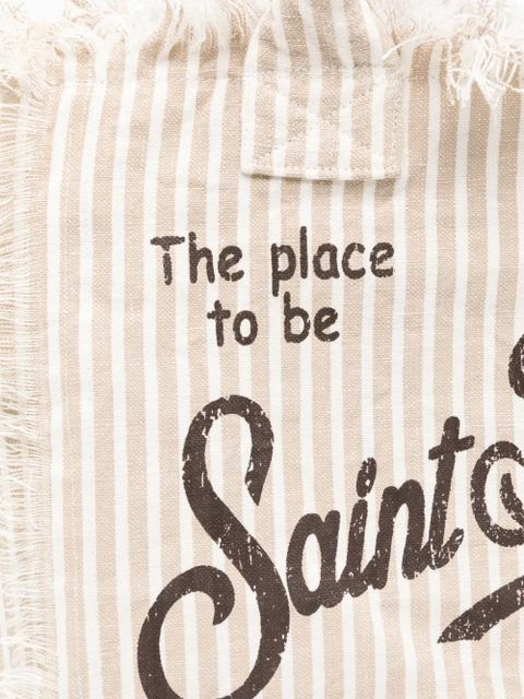 MC2 Saint Barth Vanity striped fringed tote bag - Neutrals