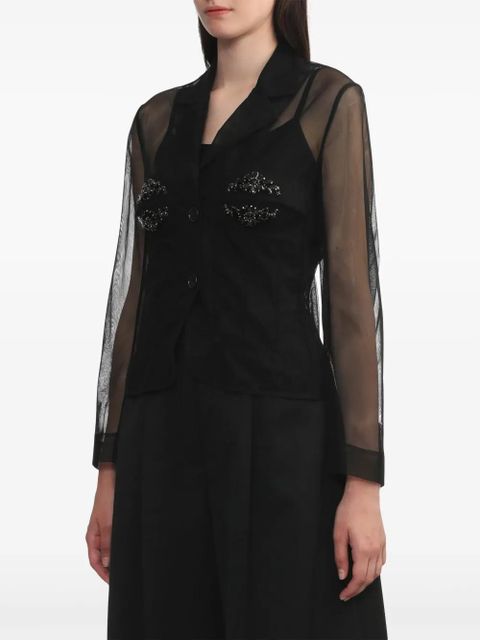 Simone Rocha crystal-embellished shirt - Black - zdjęcie produktu nr 2