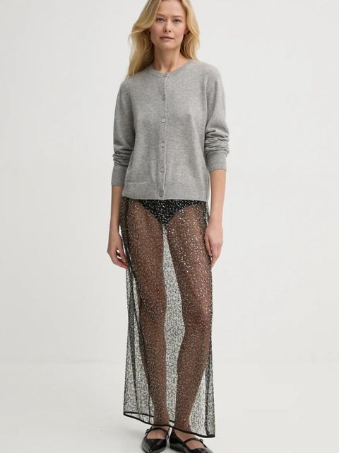 Samsoe Samsoe kardigan wełniany SABOSTON kolor szary lekki F24400186 - zdjęcie produktu nr 2