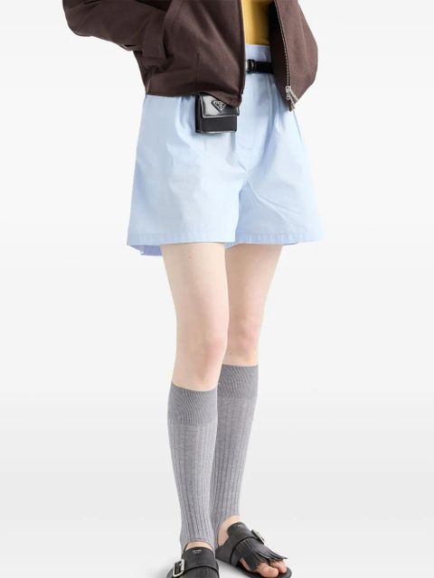 Prada cotton-poplin shorts - Blue