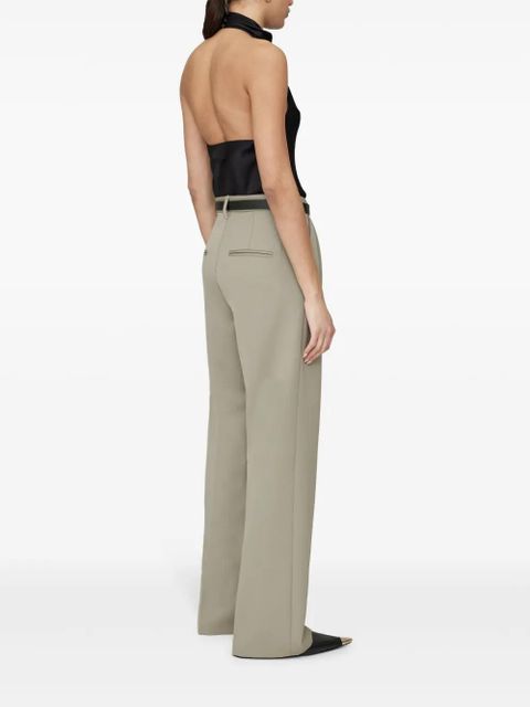 ANINE BING Eliana halterneck silk top - Black