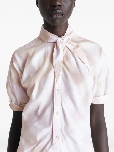 LEMAIRE scarf-detail short-sleeve shirt - Pink