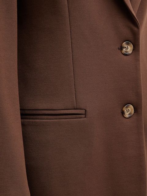 Haveone marynarka kolor brązowy jednorzędowa gładka JMI-P028