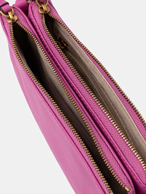 Pinko torebka skórzana kolor różowy 105359 A0QO