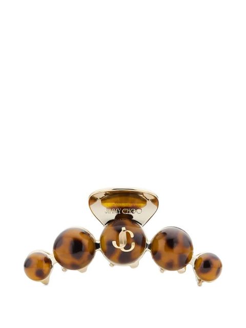 Jimmy Choo tortoiseshell logo hair clip - Brown - zdjęcie produktu nr 1