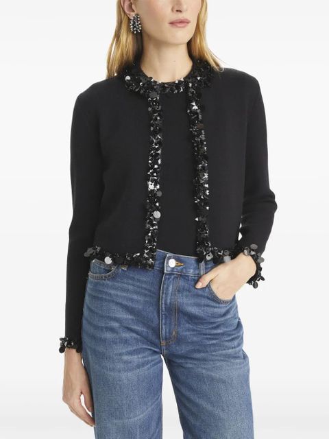 Tory Burch embellished cropped cardigan - Black