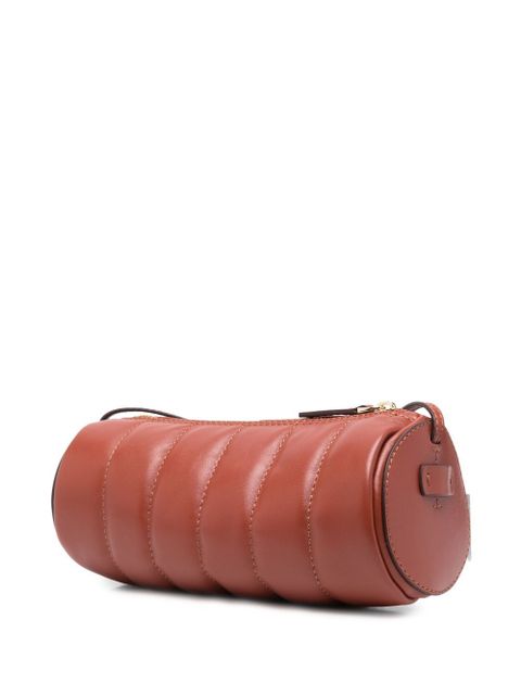 Manu Atelier Padded Cylinder ribbed shoulder bag - Red