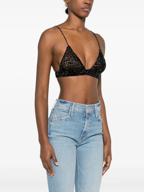 Golden Goose beaded crochet bra top - Black
