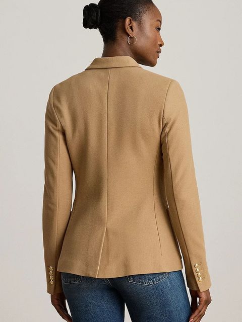 Lauren Ralph Lauren marynarka kolor brązowy jednorzędowa gładka 200797305 - zdjęcie produktu nr 2