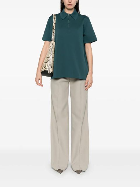 Jil Sander ribbed polo top - Green - zdjęcie produktu nr 2