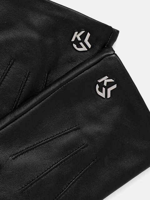 Karl Lagerfeld Jeans rękawiczki skórzane damskie kolor czarny A4W33092 - zdjęcie produktu nr 2