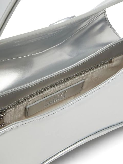 Diesel logo-plaque clutch bag - Silver