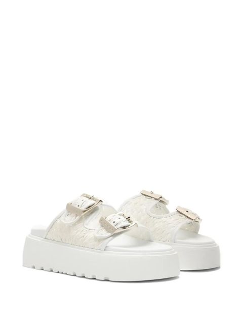 Casadei Birki woven buckle slides - White - zdjęcie produktu nr 2