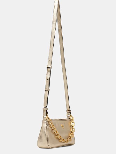 Pinko torebka skórzana Horizontal kolor złoty 105069 A2O9