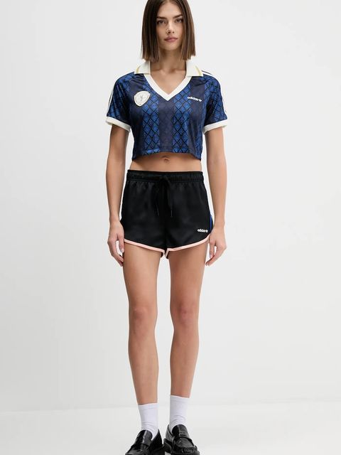 adidas Originals szorty Sprinter Shorts damskie kolor czarny z aplikacją high waist JP1815