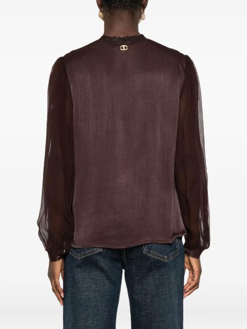 TWINSET lace-detailing blouse - Brown