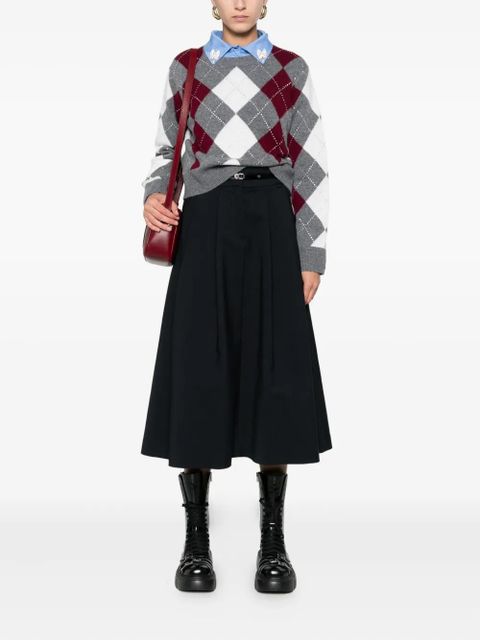 Maje argyle-print sweater - Grey