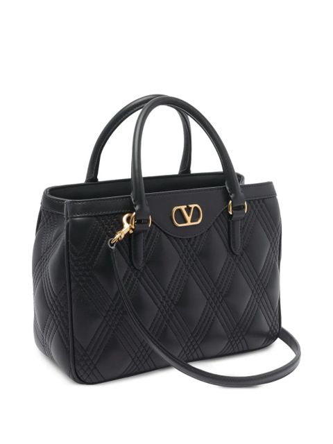 Valentino Garavani VLogo quilted leather handbag - Black