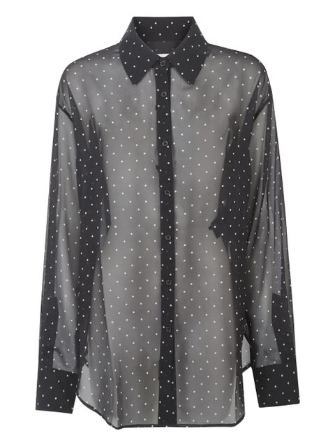 The Frankie Shop Peri sheer tie-neck shirt - Black - zdjęcie produktu nr 1