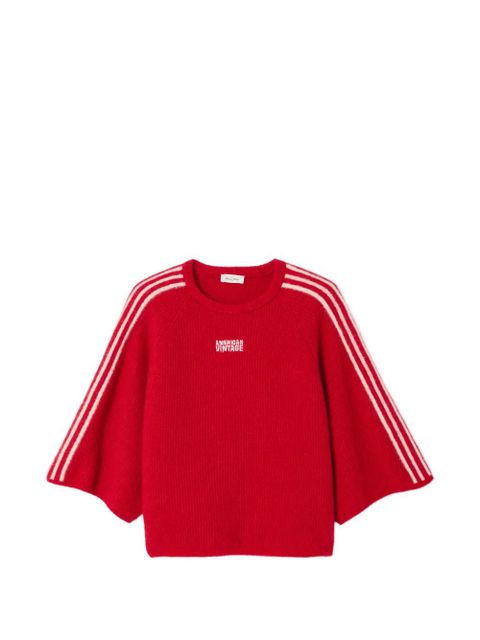 American Vintage striped-sleeve vitow top - Red - zdjęcie produktu nr 1