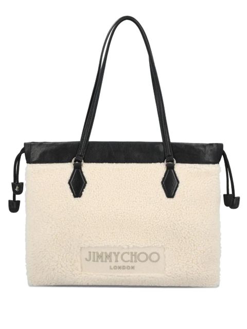 Jimmy Choo drawstring-fastening shearling tote bag - Neutrals - zdjęcie produktu nr 1