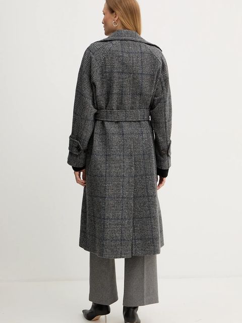 Weekend Max Mara płaszcz z dodatkiem wełny SESTRI kolor szary 2525016122600