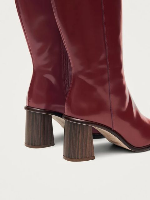 Alohas kozaki skórzane East Sleek damskie kolor bordowy na słupku S100826-01 - zdjęcie produktu nr 2